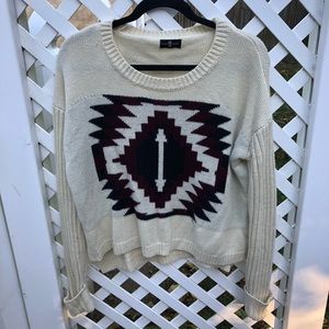 Dream Catcher tribal cropped sweater sz M